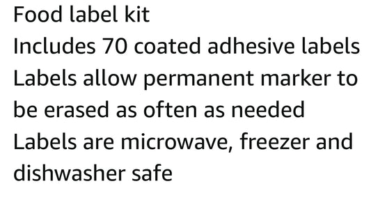 70 Erasable Food Labels