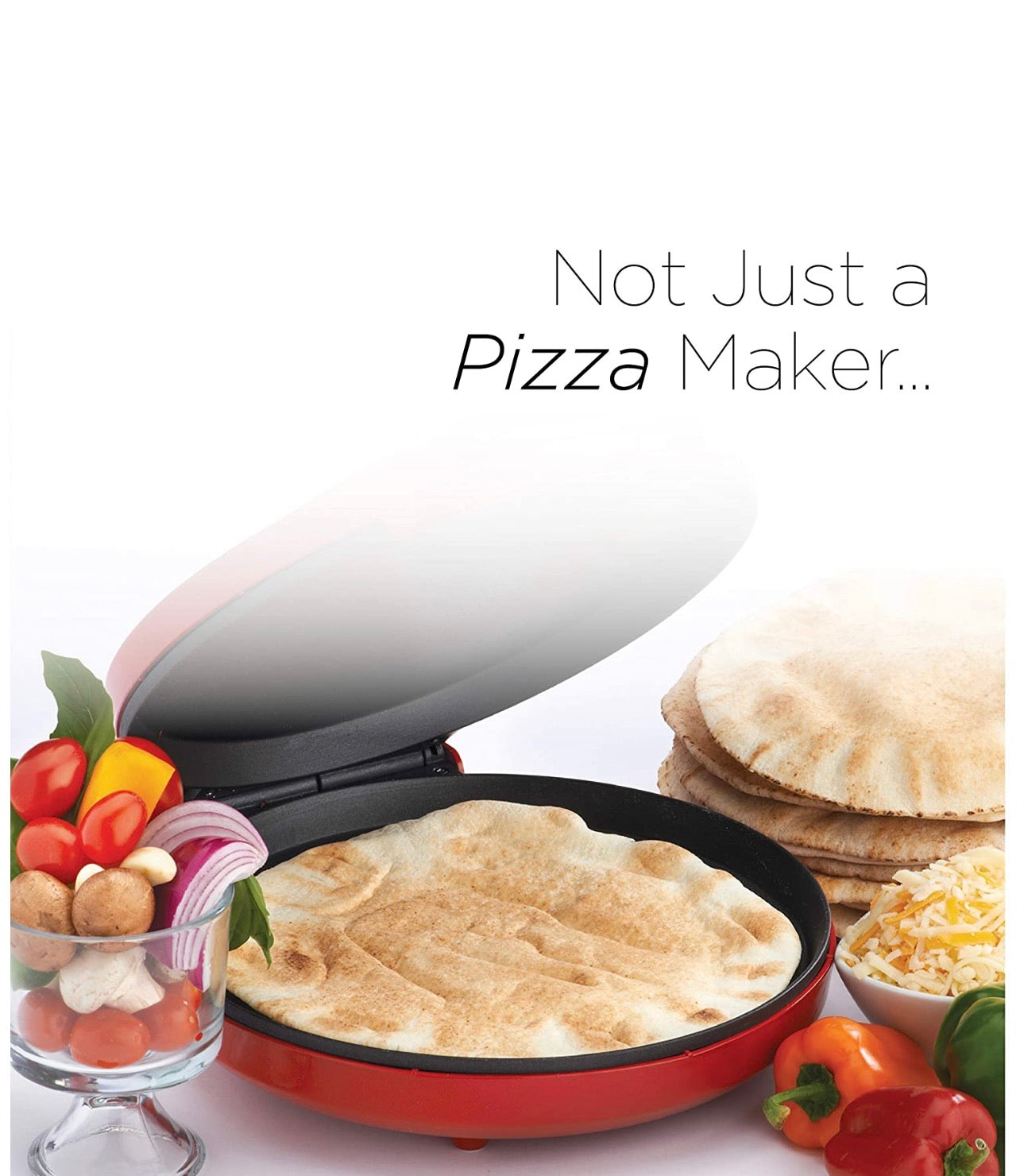 Betty Crocker Pizza Maker Plus - Red - Kosher Certified