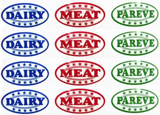 Kosher Labels - Meat/ Dairy/ Pareve